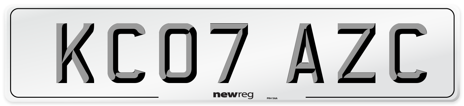 KC07 AZC Number Plate from New Reg